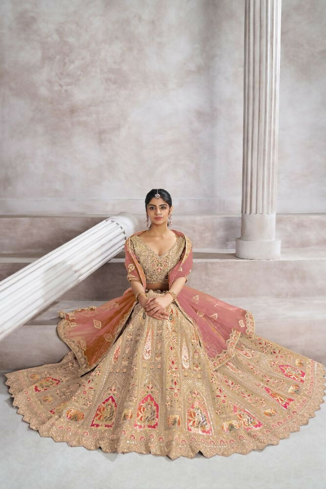 Kesar Fab Light-Baby-Pink Banarasi Silk Hand_Woven Lehenga