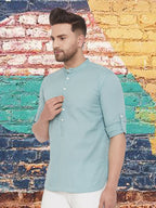 Even Apparels Men's Pure Cotton Green Kurta