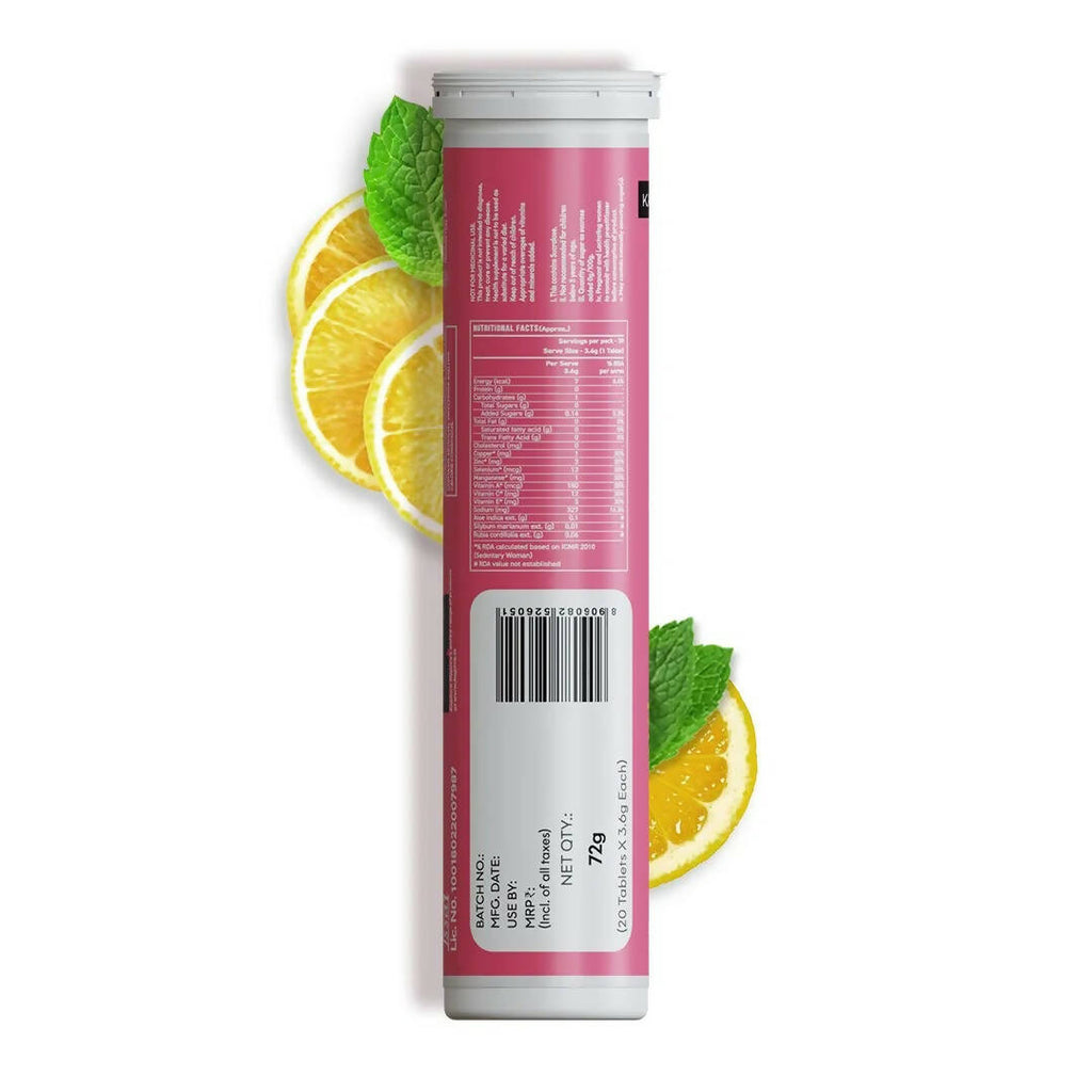 Kapiva Ayurveda Radiance Fizz Happy Skin Effervescent Tablets - Minty Lemon