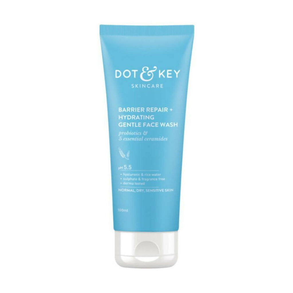 Dot & Key Barrier Repair Hydrating Gentle Face Wash For Dry, Normal & Sensitive Skin With Hyaluronic & Rice Water