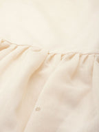 Ahalyaa Women Cream-Coloured Chanderi Ethnic Print Tunic