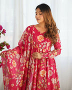 Joban Fashion Pink Kurta Set Organza Sequin Embroidery Work - Distacart