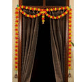 Tied Ribbons Yellow & Orange Door Hanging Garland Toran with Bells