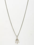 NVR Men's Silver-Plated Stainless Steel Geometric Charm Pendant With Chain