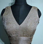 Kia Fashions Dusty Pink Crush Tissue Self Design Readymade Blouse - Distacart