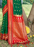Shree Shyam Fashion Green Soft Silk Saree - Distacart