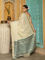 Shree Shyam Fashion Green Linen Saree - Distacart