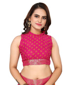 Vamika Pink Georgette Printed With Lace Saree (VERA PINK) - Distacart