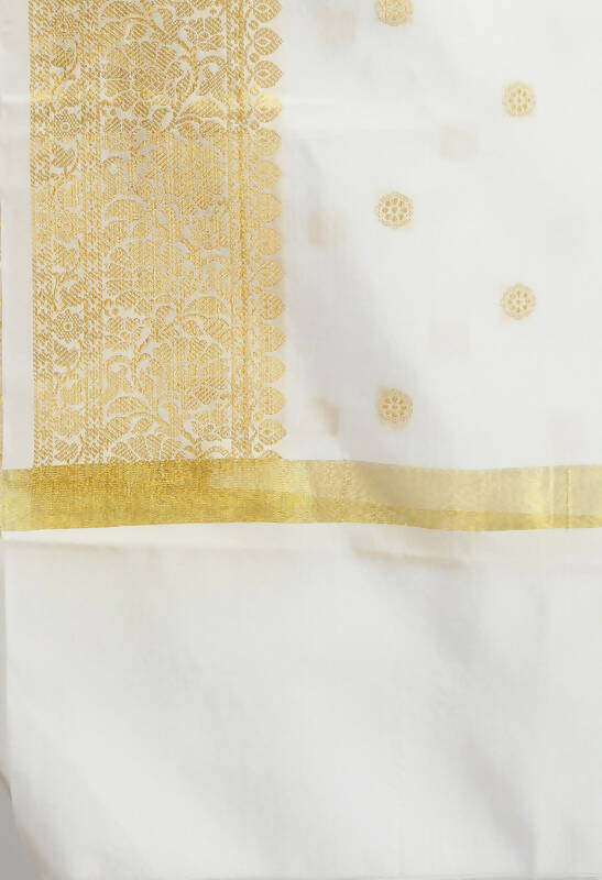 Mominos Fashion Moeza Women's Banarsi Silk Woven Design White Dupatta - Distacart