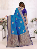 Joban Fashion Banarasi Royal Blue Small Butti Soft Silk Saree - Distacart