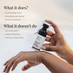 Green And Beige Rectifio Underarm Serum For Odour Control & Brightening - Oud & Rose Scented