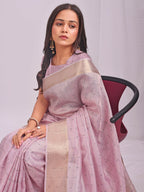Shree Shyam Fashion Organza Light Pink Saree - Distacart