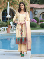Joban Fashion Off White Position Digital Print With Position Foil Kurta Set - Distacart