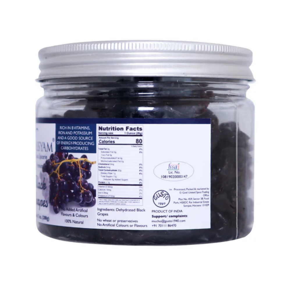 Tassyam Organics Exotic Dehydrated Black Grapes - Distacart