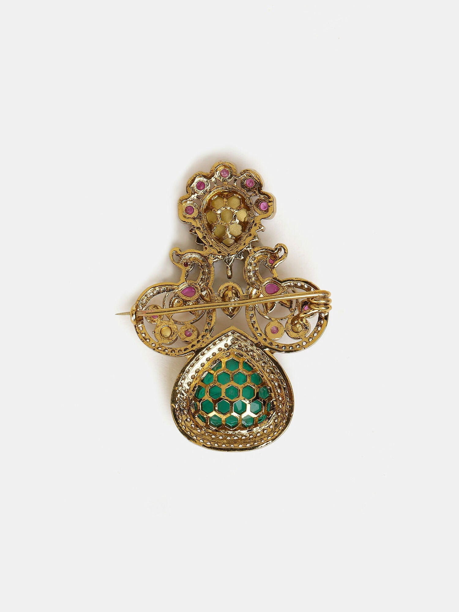 Ruby Raang Green Mosaic Brooch