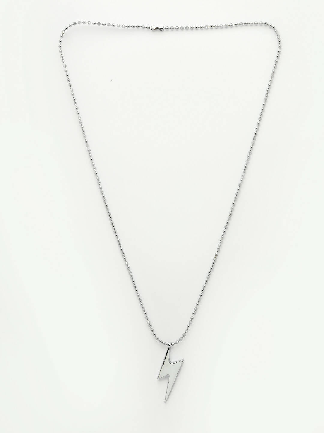 NVR Men Silver Plated Flash Pendent With Chain