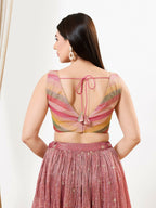 Joban Fashion Rust Tissue Padded Blouse With V Neck Sleeveless - Distacart