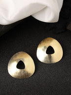 NVR Women Gold-Plated Alloy Triangular Drop Earrings - Distacart