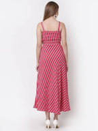 Myshka Red Color Pure Cotton Printed Dress