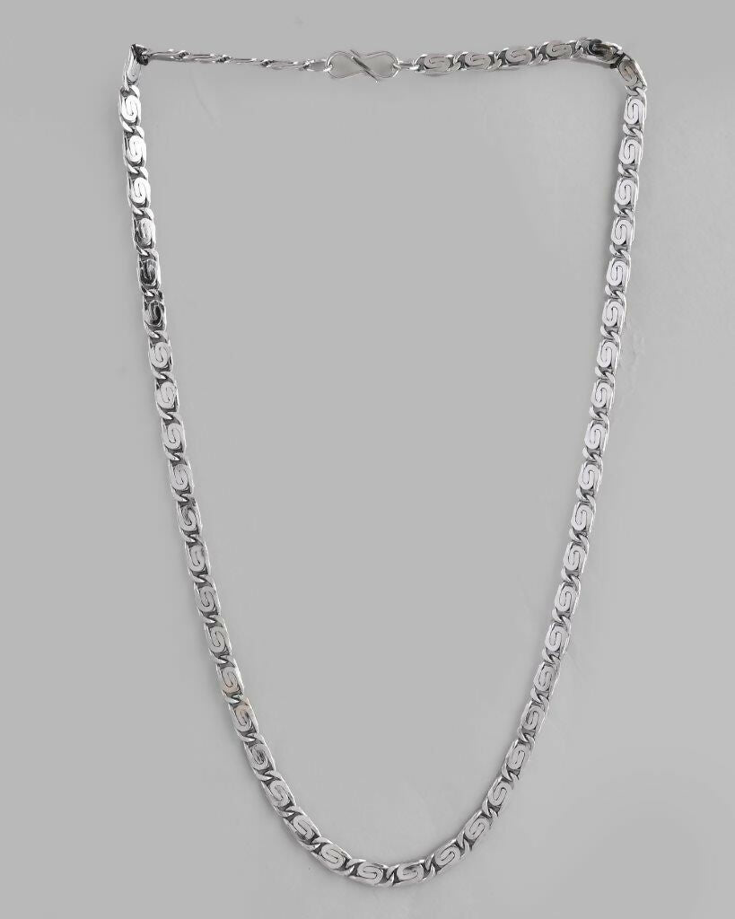 VOJ Men Silver Plated Stainless Steel Chain