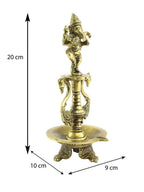 eCraftIndia Antique Gold-Toned Lord Ganesha Decorative Diya Showpiece