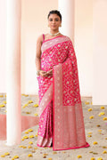 Joban Fashion Hot Pink Soft Pure Handloom Banarasi Silk Saree