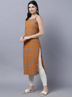 Myshka Stylish Mustard Sleeveless Women's Kurta - Distacart