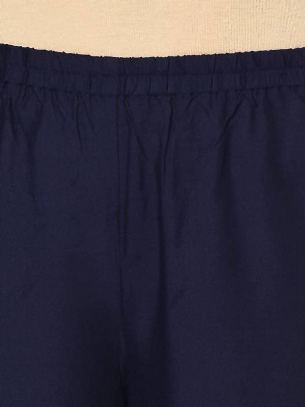 Aniyah Rayon Navy Blue Color Gold Print Flared Slip-On Palazzo (AN-193K)