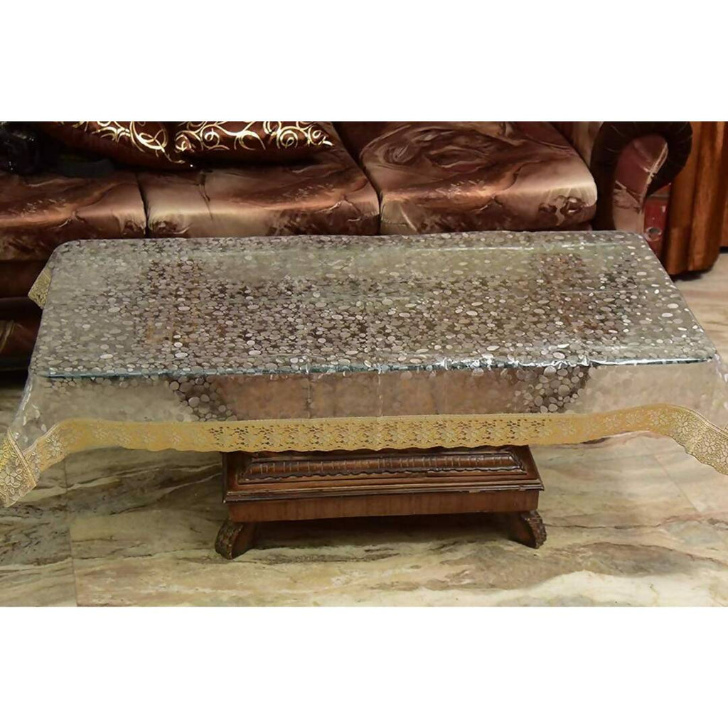 Kuber Industries Transparent 3D Design 4 Seater Table Cover
