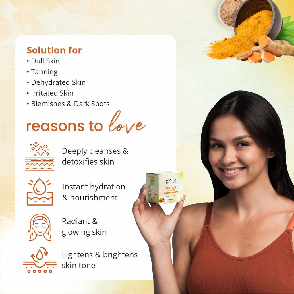 Globus Naturals Brightening Ubtan 6 Step Facial Kit - Distacart