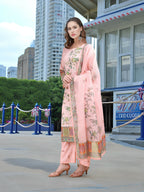 Joban Fashion Pink Position Digital Print With Position Foil Kurta Set - Distacart