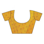 Vamika Printed Jute Silk Yellow Saree  Blouse