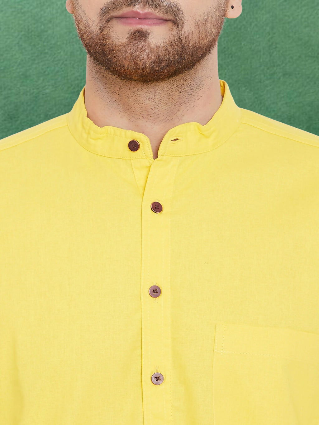 Even Apparels Men's Pure Cotton Yellow Kurta