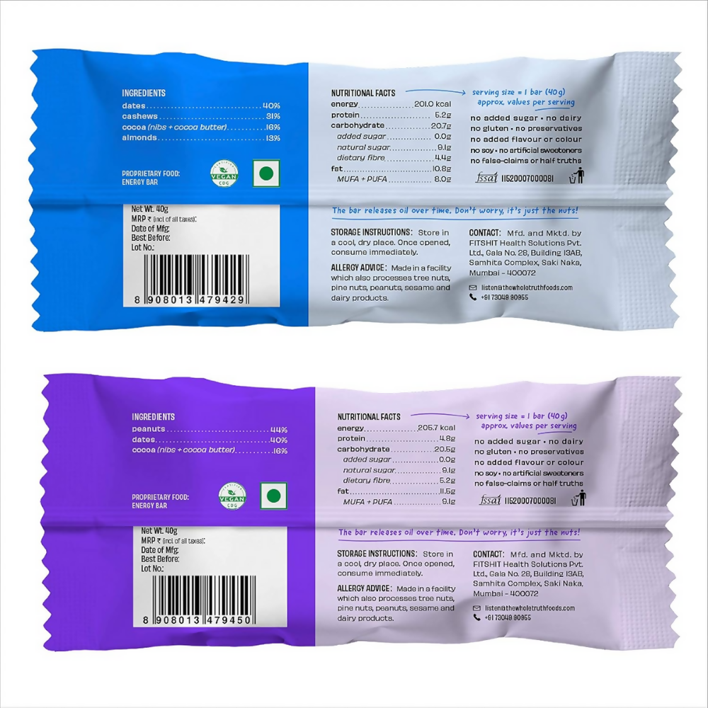 The Whole Truth Energy Bars - Nuts For You - Distacart