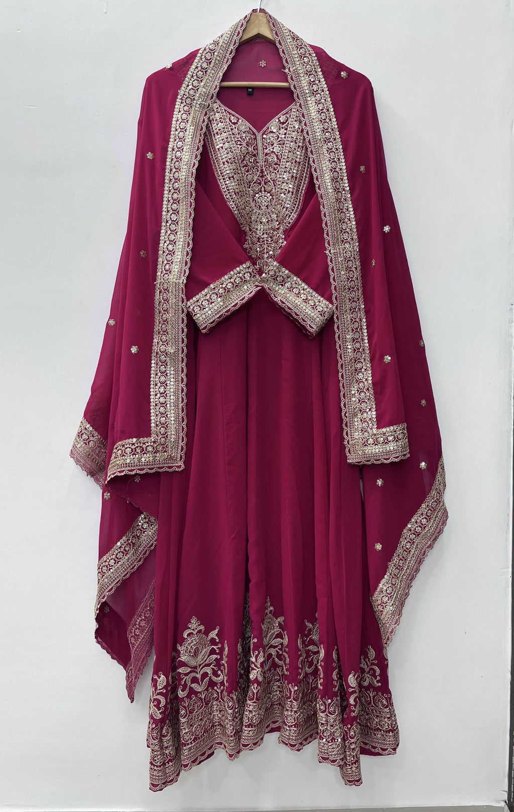 Teeya Creation Rani Color Faux Georgette Embroidery Work Long Party Wear Gown - Distacart