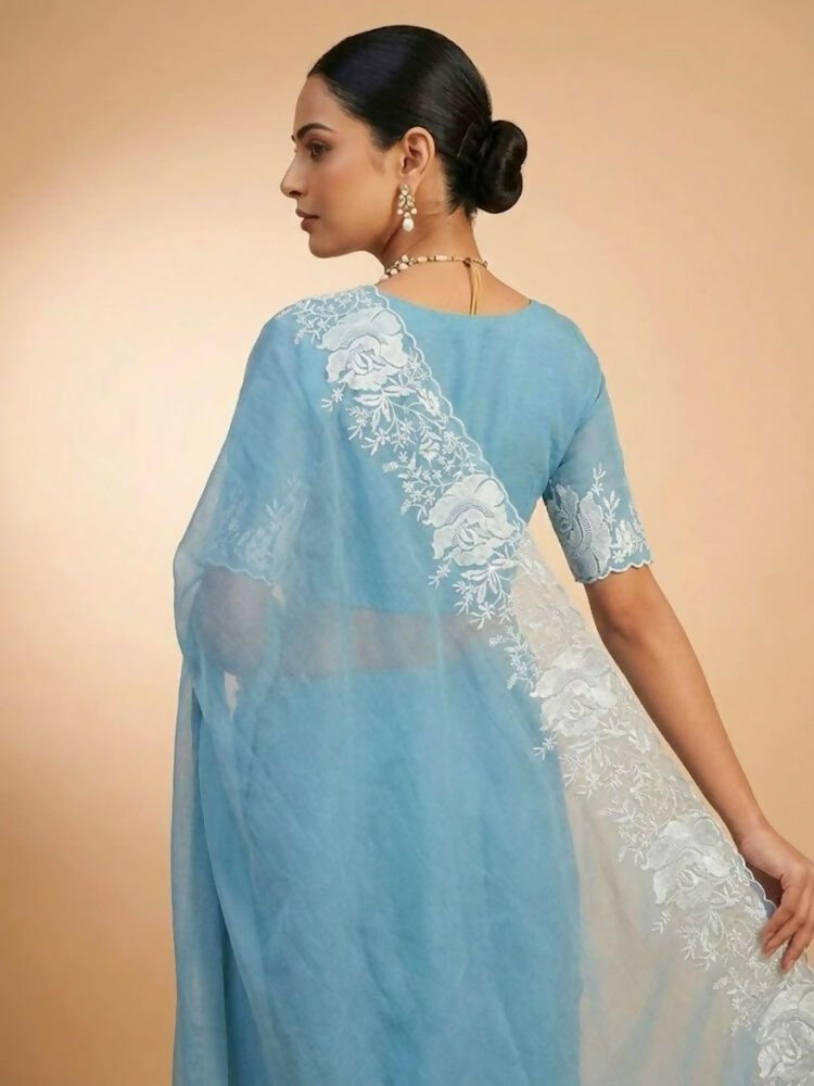 Joban Fashion Sky Blue Candy Crush Party Wear Sarees - Distacart