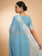 Joban Fashion Sky Blue Candy Crush Party Wear Sarees - Distacart