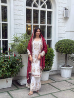 Teeya Creation White Color Chinon Silk Party Wear Trending Palazzo Set - Distacart
