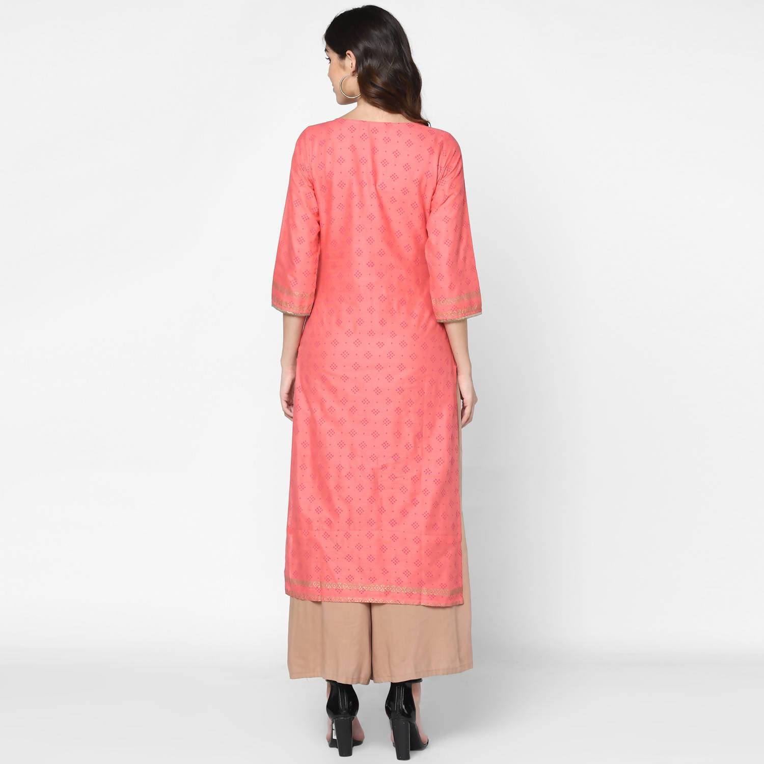 Cheera Hand Block Print Pitch Straight Kurta (MAAI-046K)