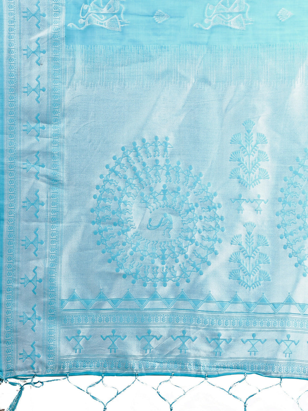 Shree Shyam Fashion Varnika Sky Blue Linen Cotton Saree