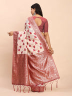 Shree Shyam Fashion Linen Cotton Maroon Saree - Distacart