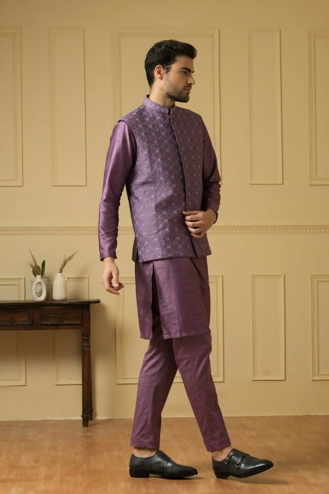Purplebee Nehru Jacket Set by Hilo Design