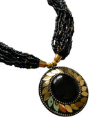 Inhanns Everyday Statement Beaded Pendant Necklace - Black