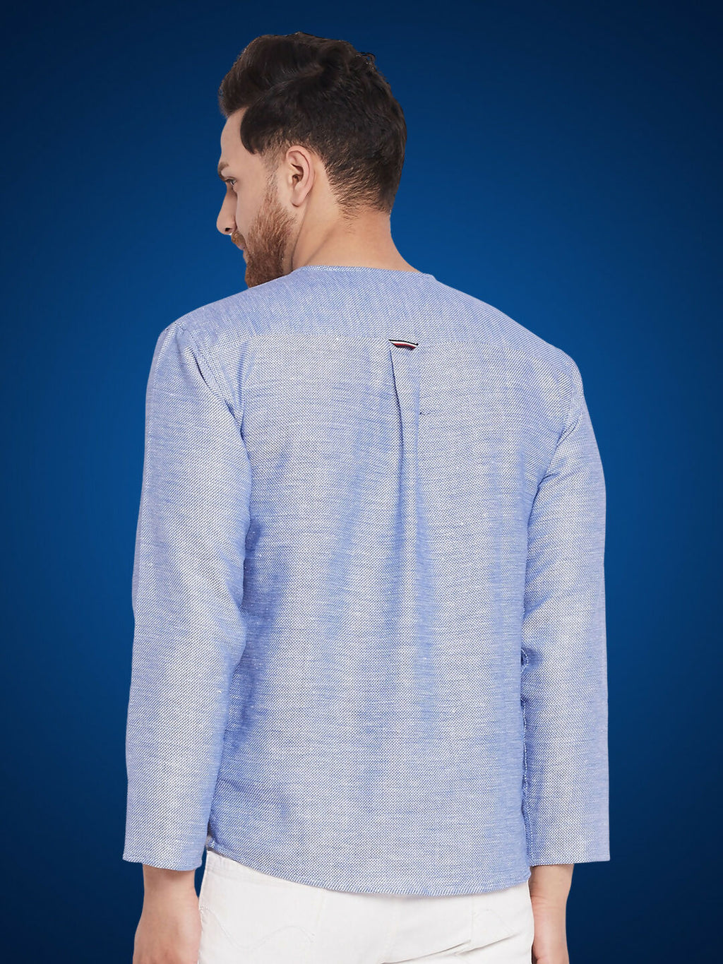 Even Apparels Men's Pure Cotton Blue Kurta