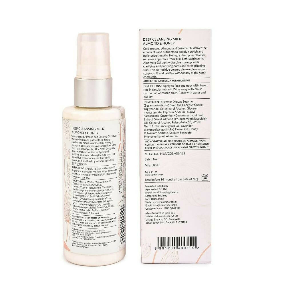Mantra Herbal Deep Cleansing Milk Almond and Honey - Distacart
