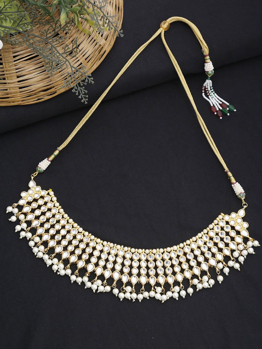 Kundan Pearl Choker - Ruby Raang - Distacart