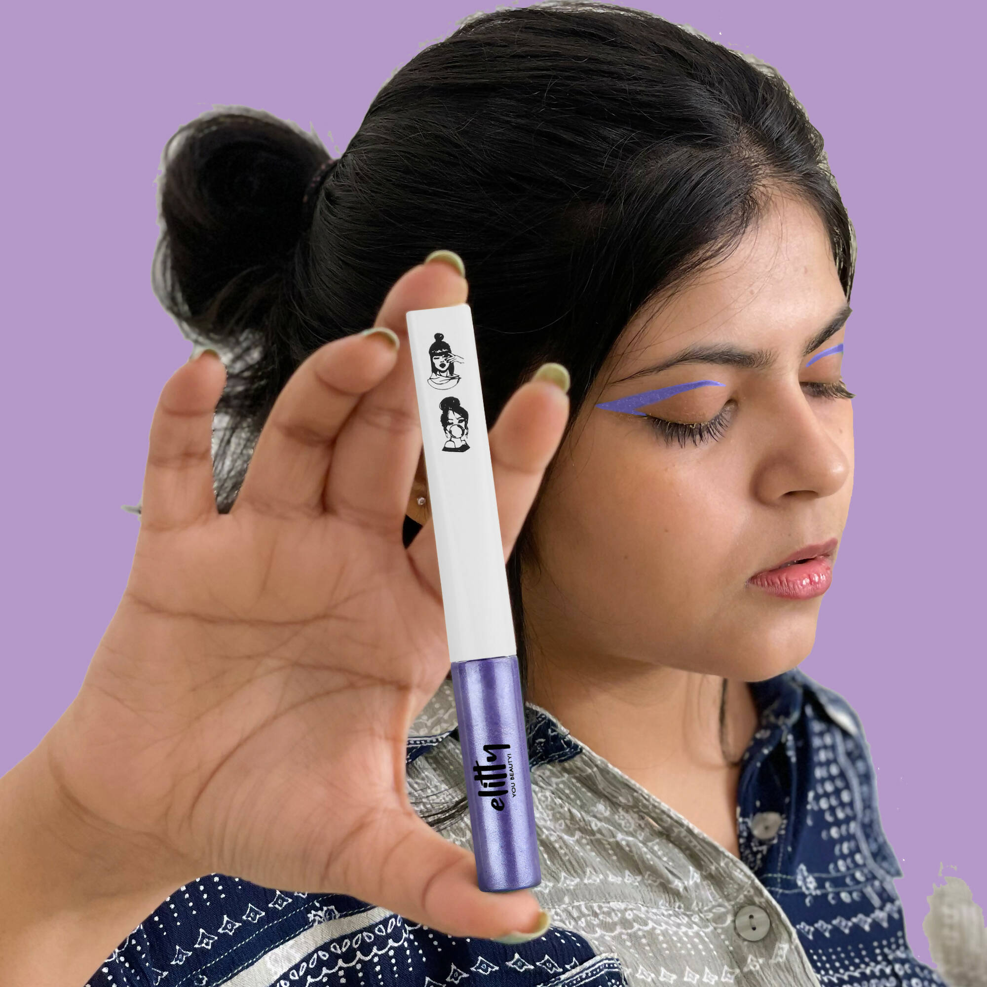 Elitty Purple Pop Color Metallic Finish Liquid Eyeliner - Lucid Dreaming (Purple)