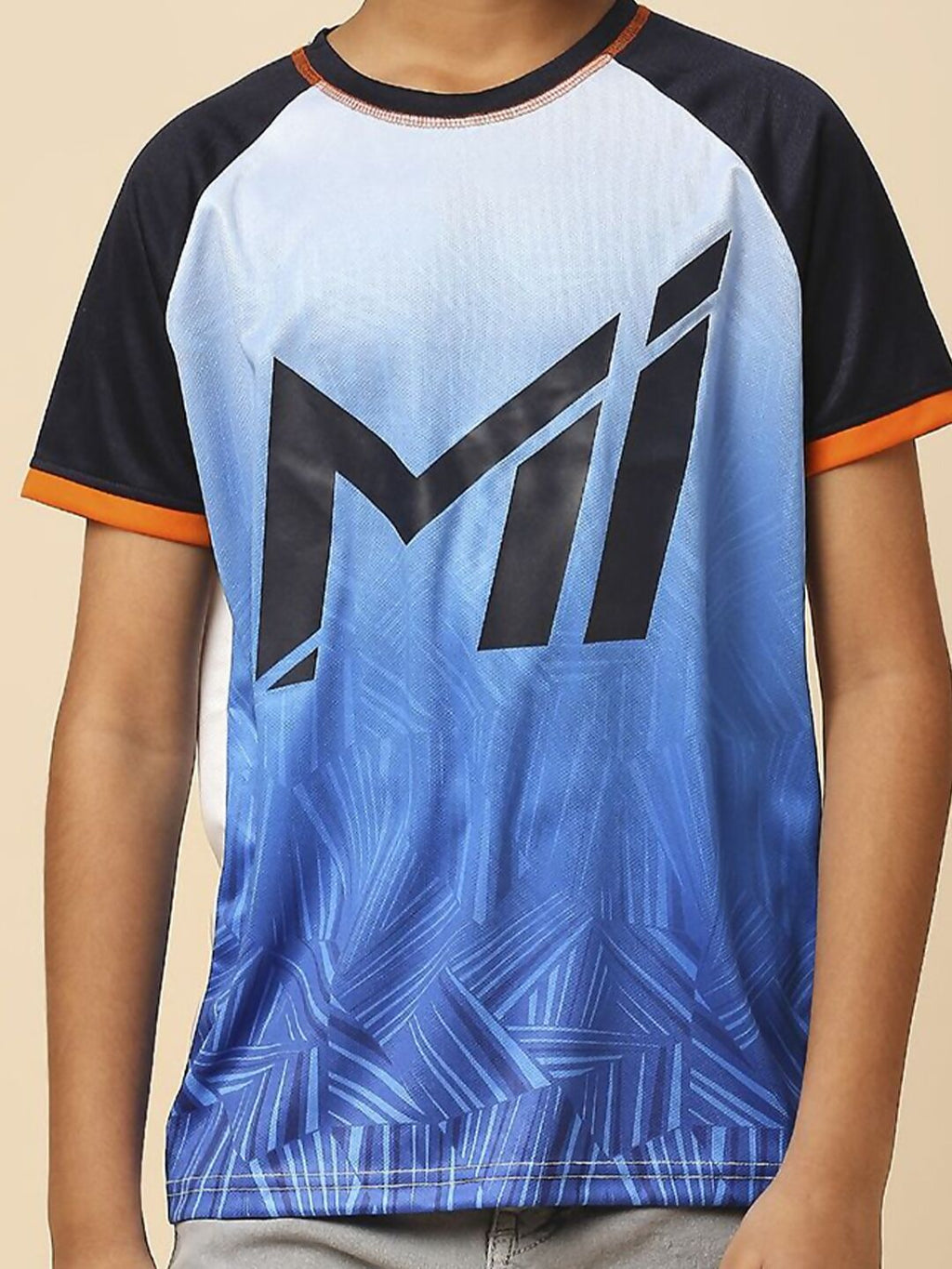 Fancode Kids Mumbai Indians IPL Graphic Printed Round Neck Cotton T-Shirts