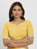 Shree Shyam Fashion Linen Cotton Yellow Saree - Distacart