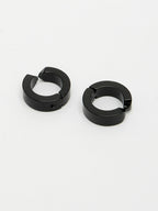 NVR Men's Black Rhodium-Plated Stainless Steel Hoop Earrings - Distacart